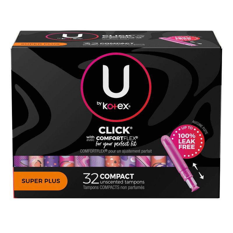 slide 5 of 9, U by Kotex Click Compact Unscented Tampons - Super Plus - 32ct, 32 ct