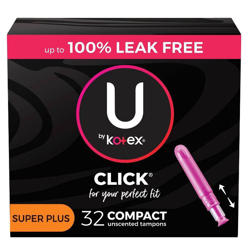 slide 1 of 9, U by Kotex Click Compact Unscented Tampons - Super Plus - 32ct, 32 ct