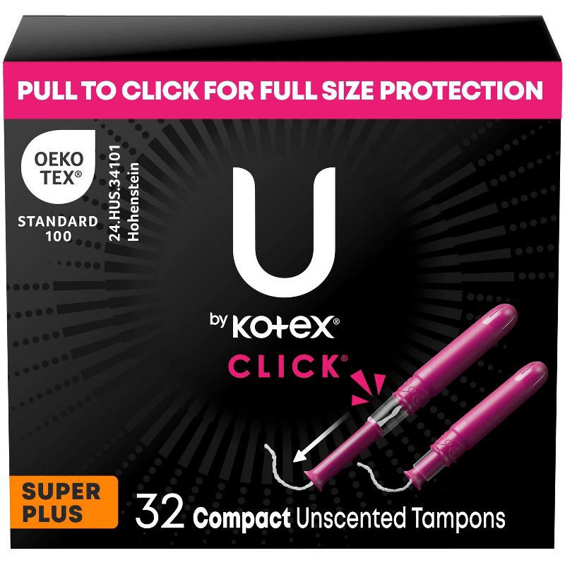 slide 1 of 18, U by Kotex Click Compact Unscented Tampons - Super Plus - 32ct, 32 ct