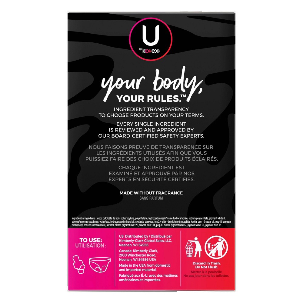 slide 6 of 10, U by Kotex AllNighter Ultra Thin Overnight Fragrance Free Pads with Wings - 36ct, 36 ct