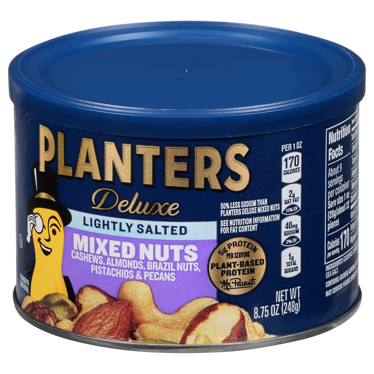 slide 3 of 11, Planters Deluxe Lightly Salted Mixed Nuts 8.75 oz Can, 8.75 oz