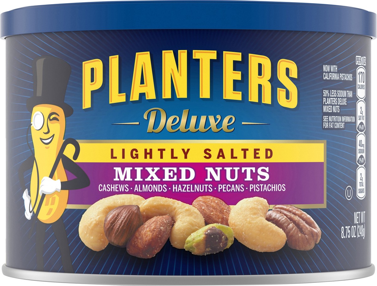 slide 1 of 11, Planters Deluxe Lightly Salted Mixed Nuts 8.75 oz Can, 8.75 oz