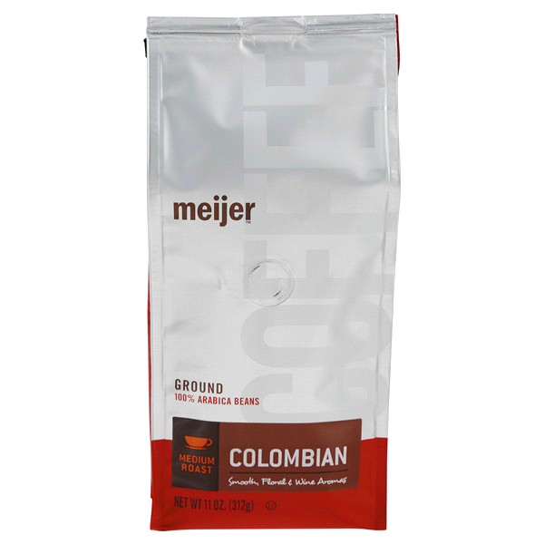 slide 1 of 1, Meijer Colombian Ground Coffee, Medium Roast - 11 oz, 11 oz