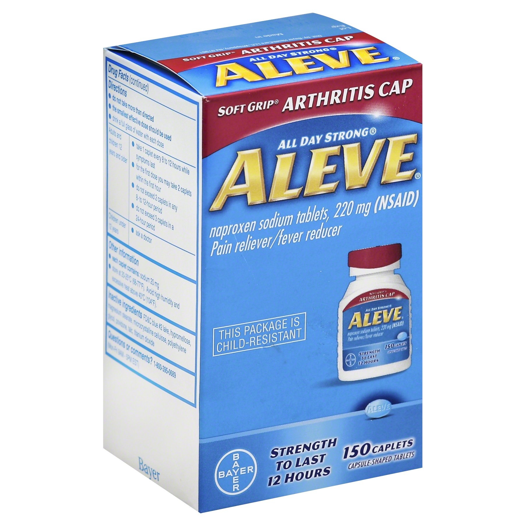 slide 1 of 1, Aleve Pain Reliever/Fever Reducer 150 ea, 150 ct