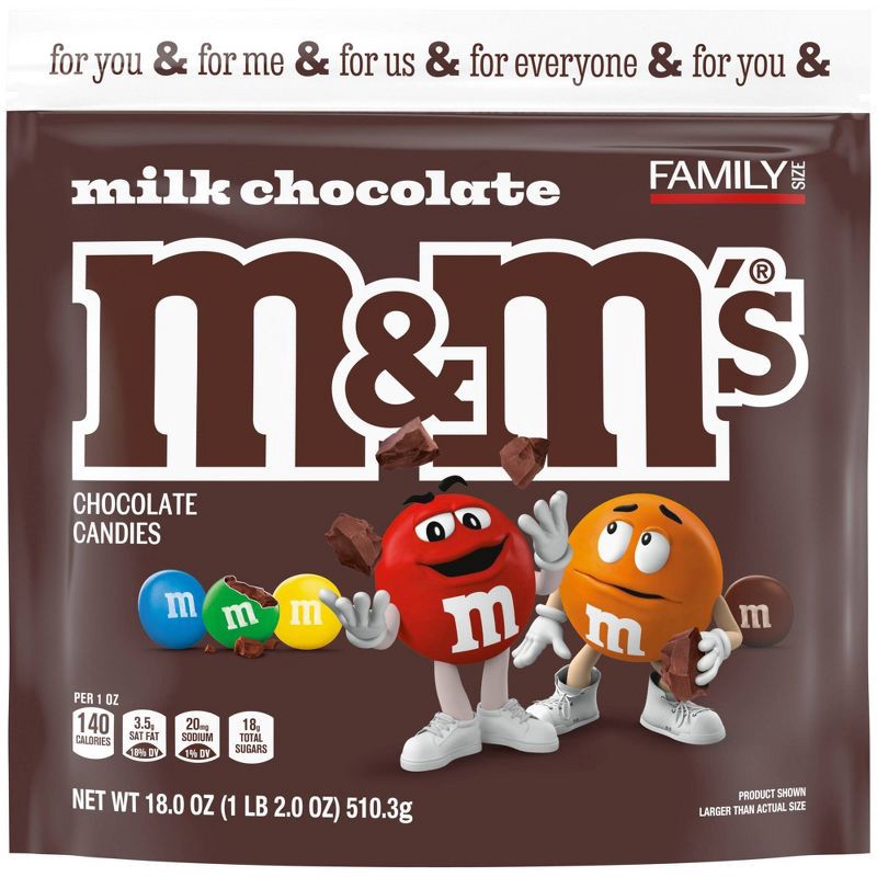 slide 2 of 9, M&M's Family Size Milk Chocolate Candy - 18oz, 18 oz
