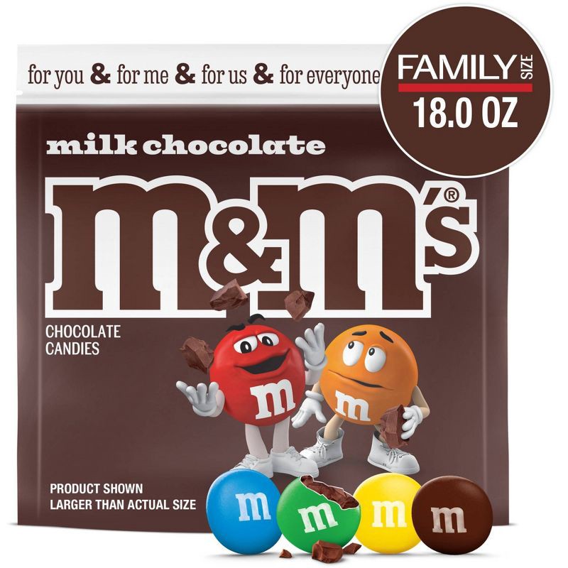 slide 1 of 9, M&M's Family Size Milk Chocolate Candy - 18oz, 18 oz