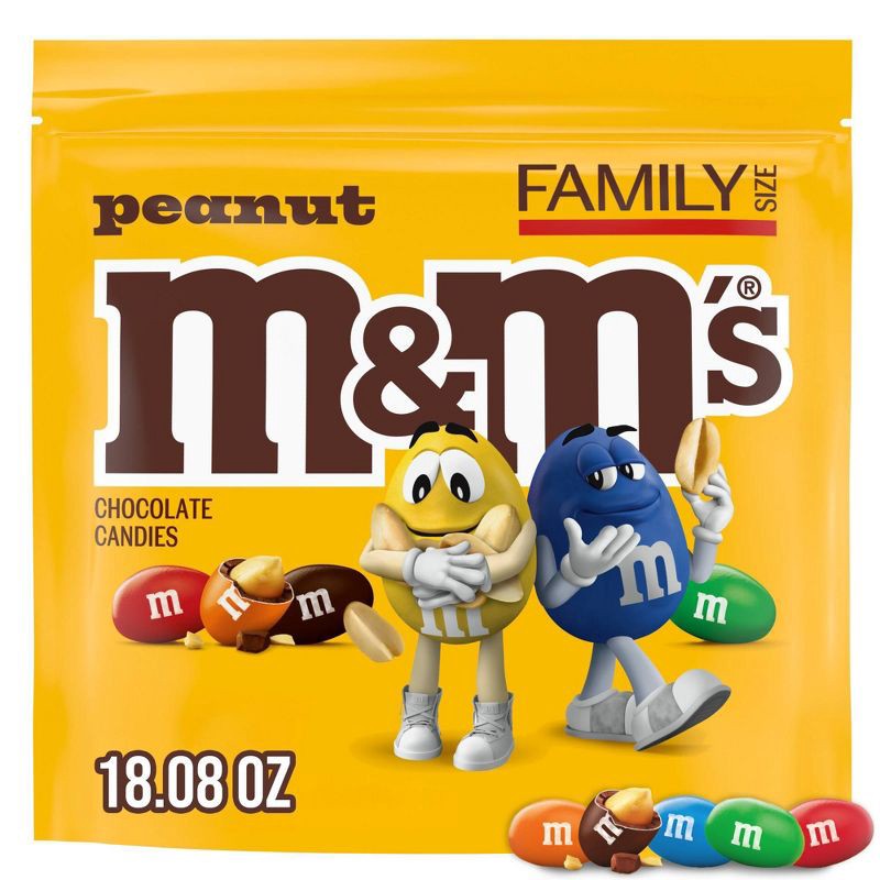 slide 2 of 9, M&M's Peanut Family Size Chocolate Candy - 18.08oz, 18.08 oz