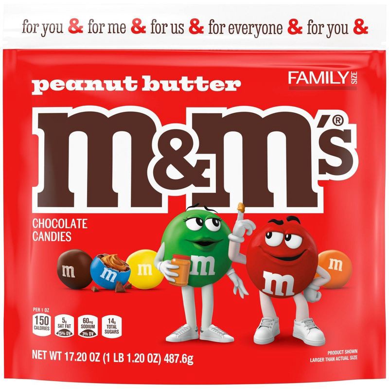 slide 2 of 10, M&M's Peanut Butter Family Size Chocolate Candy - 17.2oz, 17.2 oz