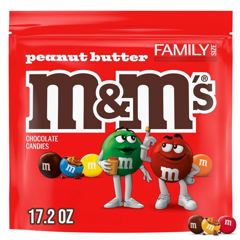 slide 2 of 12, M&M's Peanut Butter Family Size Chocolate Candy - 17.2oz, 17.2 oz