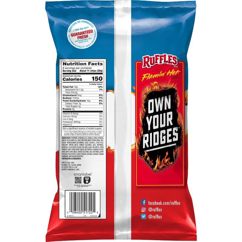 slide 2 of 3, Ruffles Flaming Hot Potato Chips - 8.5oz, 8.5 oz