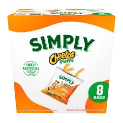 Cheetos Snack Pack Simply White Cheddar Puffs Multipack- 8ct/7oz