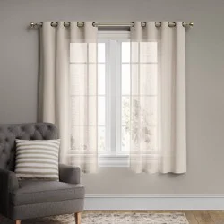 54"x84" Light Filtering Textured Weave Window Curtain Panel Off White - Threshold™: Modern Basket Weave, UV Protection