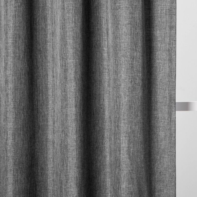 slide 5 of 6, 42"x63" Room Darkening Heathered Window Curtain Panel Dark Gray - Room Essentials™: Noise Reduction, UV Protection, 1 ct