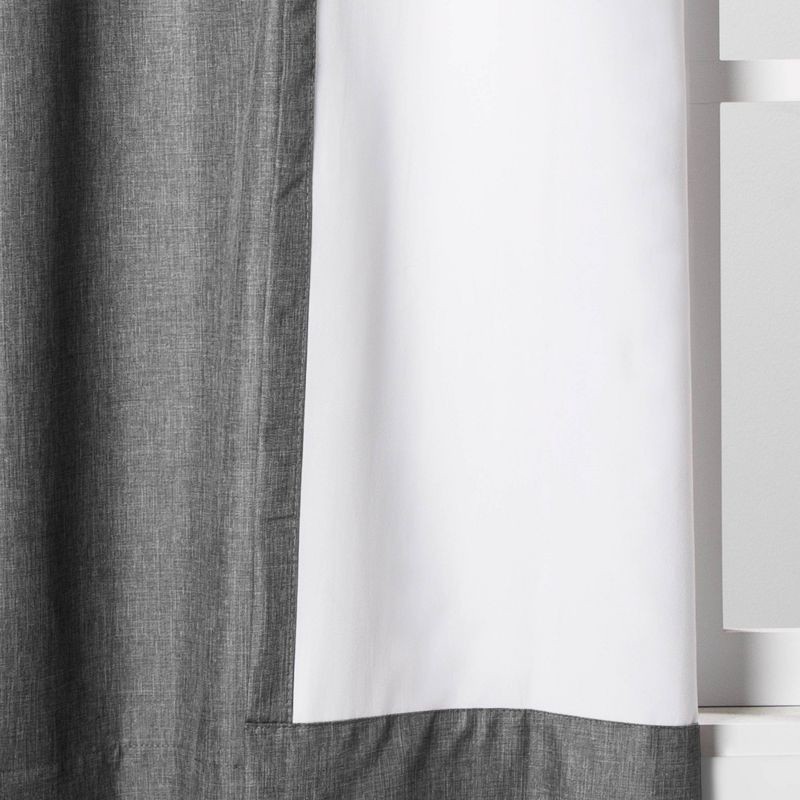 slide 6 of 6, 42"x63" Room Darkening Heathered Window Curtain Panel Dark Gray - Room Essentials™: Noise Reduction, UV Protection, 1 ct