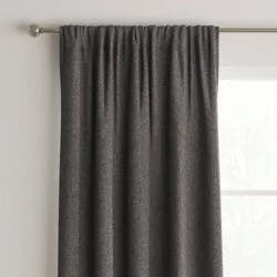 42"x63" Room Darkening Heathered Window Curtain Panel Dark Gray - Room Essentials™: Noise Reduction, UV Protection