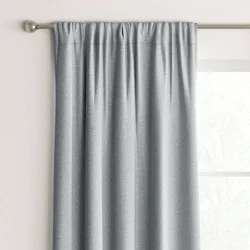 42"x63" Room Darkening Heathered Window Curtain Panel Gray - Room Essentials™: Noise Reduction, UV Protection