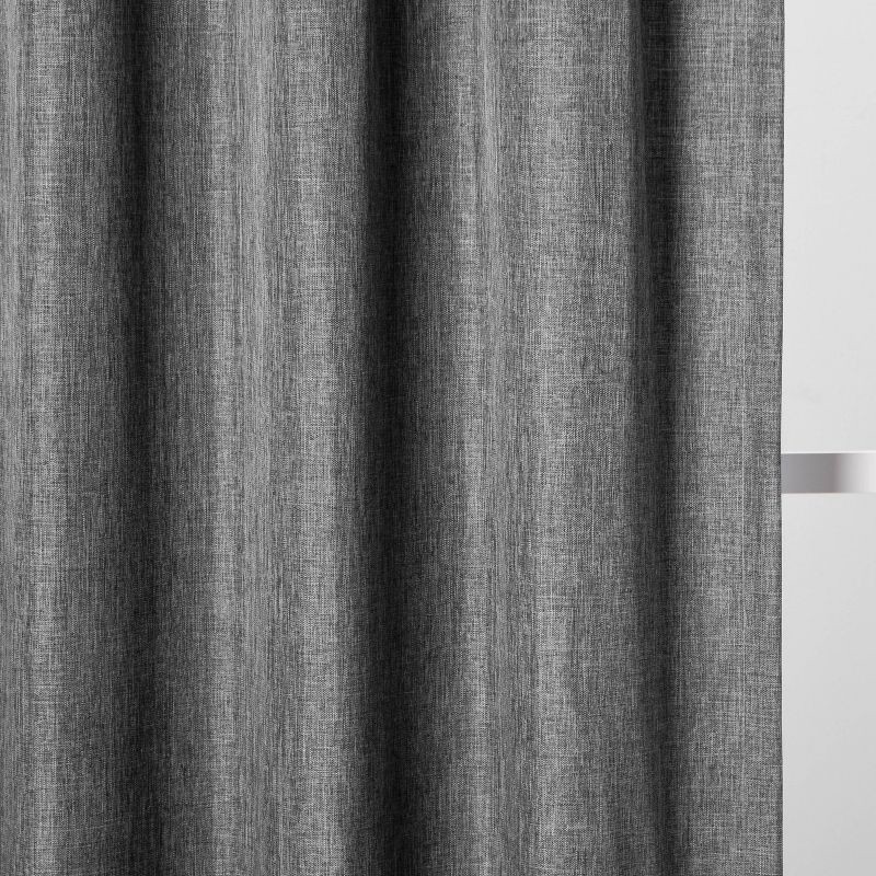 slide 5 of 6, 42"x84" Room Darkening Heathered Window Curtain Panel Dark Gray - Room Essentials™: Thermal Insulated, Noise Reduction, 1 ct