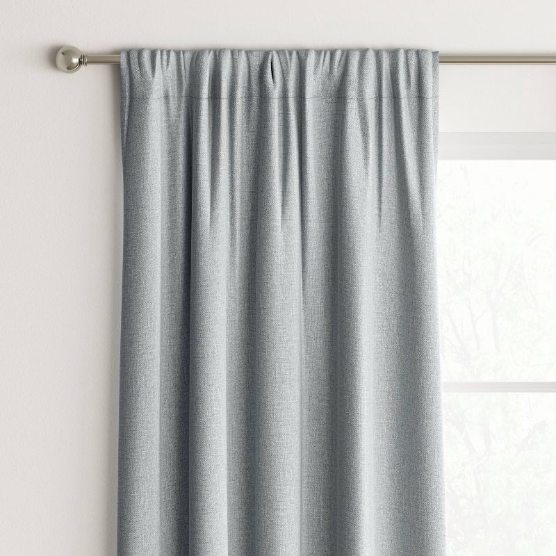 slide 1 of 4, 42"x84" Room Darkening Heathered Window Curtain Panel Gray - Room Essentials™: Noise Reduction, UV Protection, Thermal Insulated, 1 ct