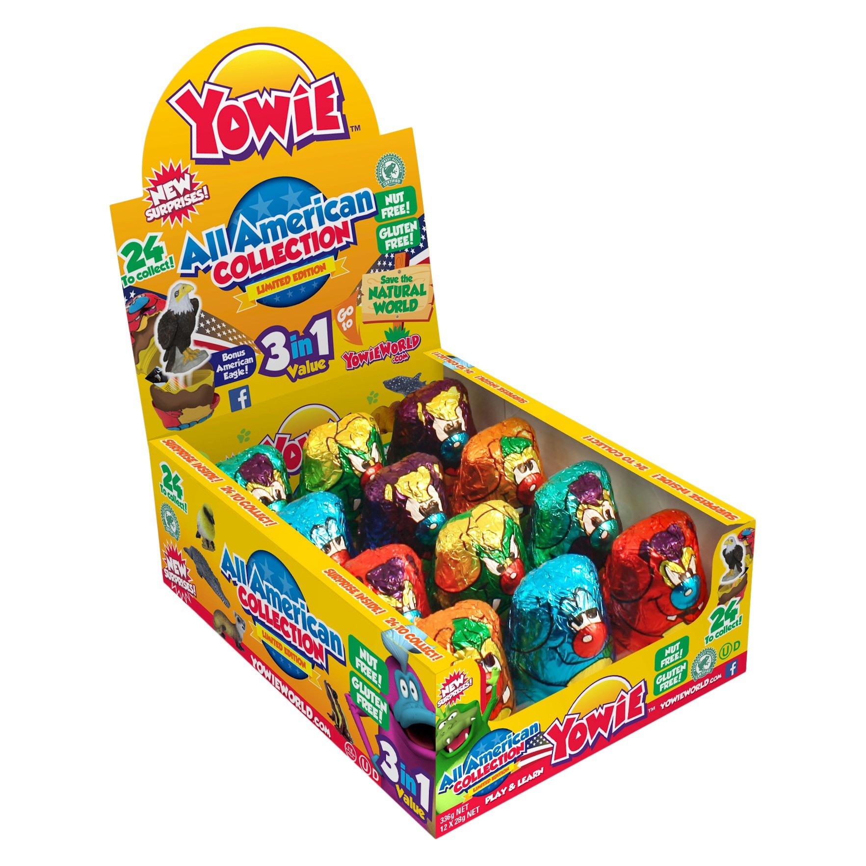 slide 1 of 3, Yowie Chocolates, 1 oz