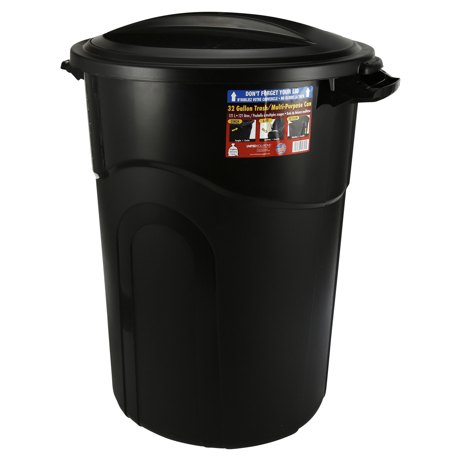 slide 1 of 1, United SolutionsIM Trash Can, 32 gal
