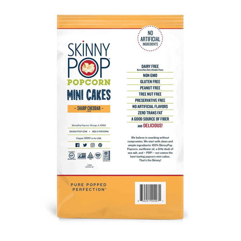 slide 3 of 3, SkinnyPop Mini Cakes Sharp Cheddar Flavor Popcorn 5 oz, 5 oz