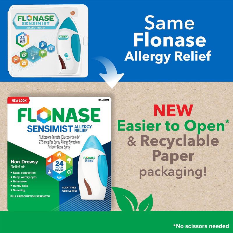 slide 3 of 14, Flonase Sensimist 24-Hour Allergy Relief Nasal Spray - Fluticasone Furoate - 0.2 fl oz, 0.2 fl oz