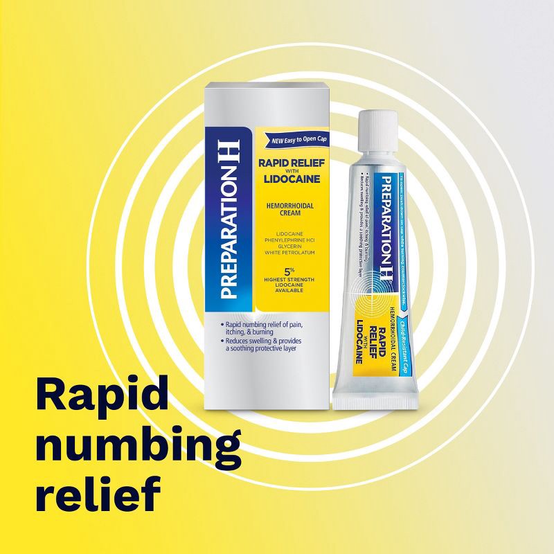 slide 3 of 10, Preparation H Rapid Relief Hemorrhoid Symptom Treatment Cream with Lidocaine - 1oz, 1 oz