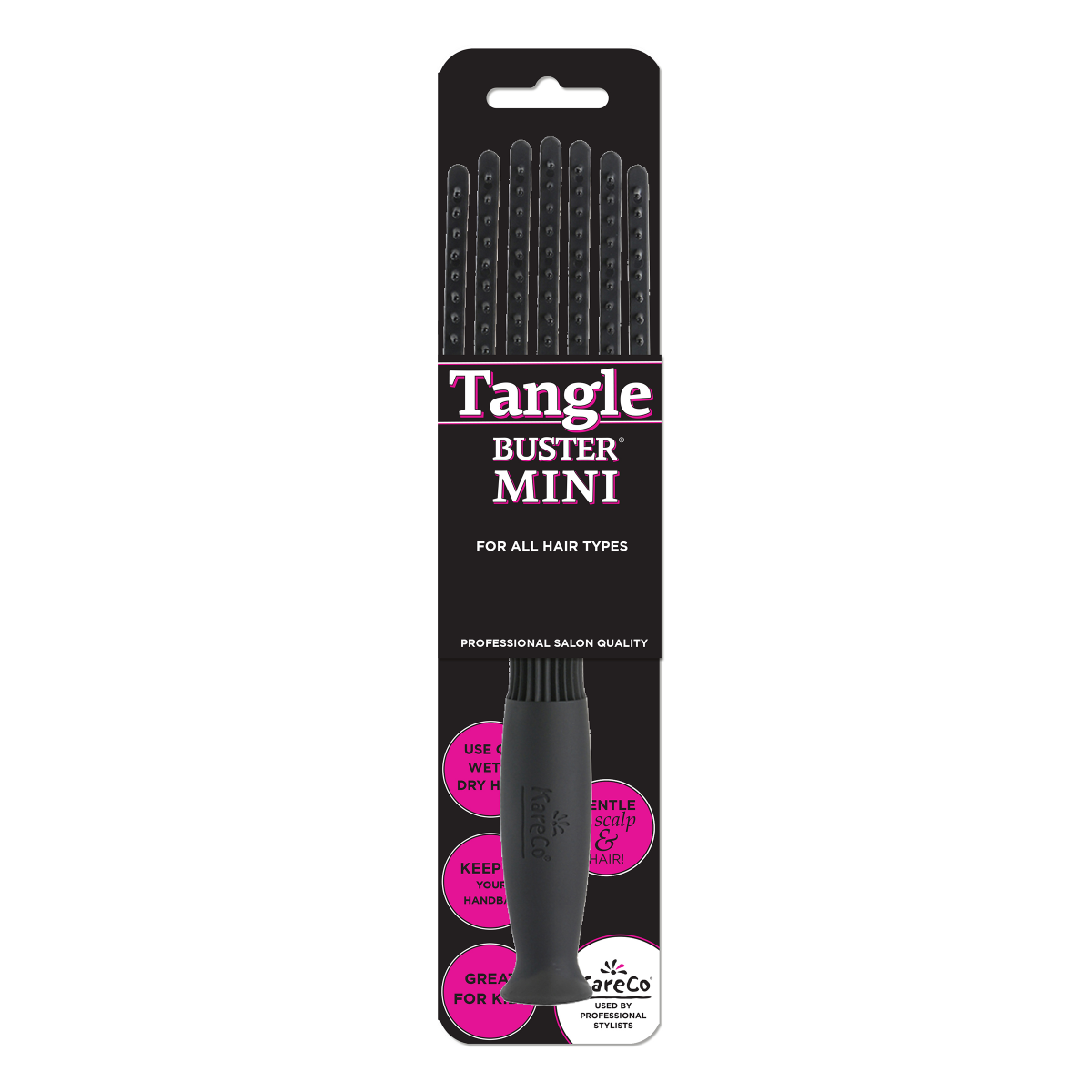 slide 1 of 1, KareCo Tangle Buster Mini Detangler Brush Black, 1 ct