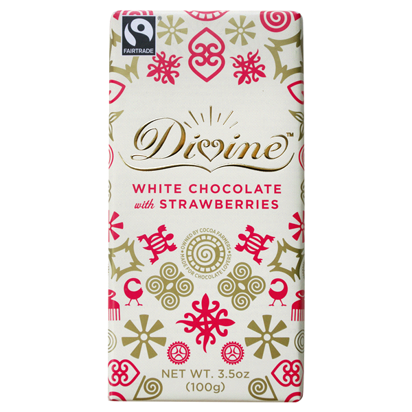 slide 1 of 1, Divine White Chocolate Bar With Strawberries, 1 ct