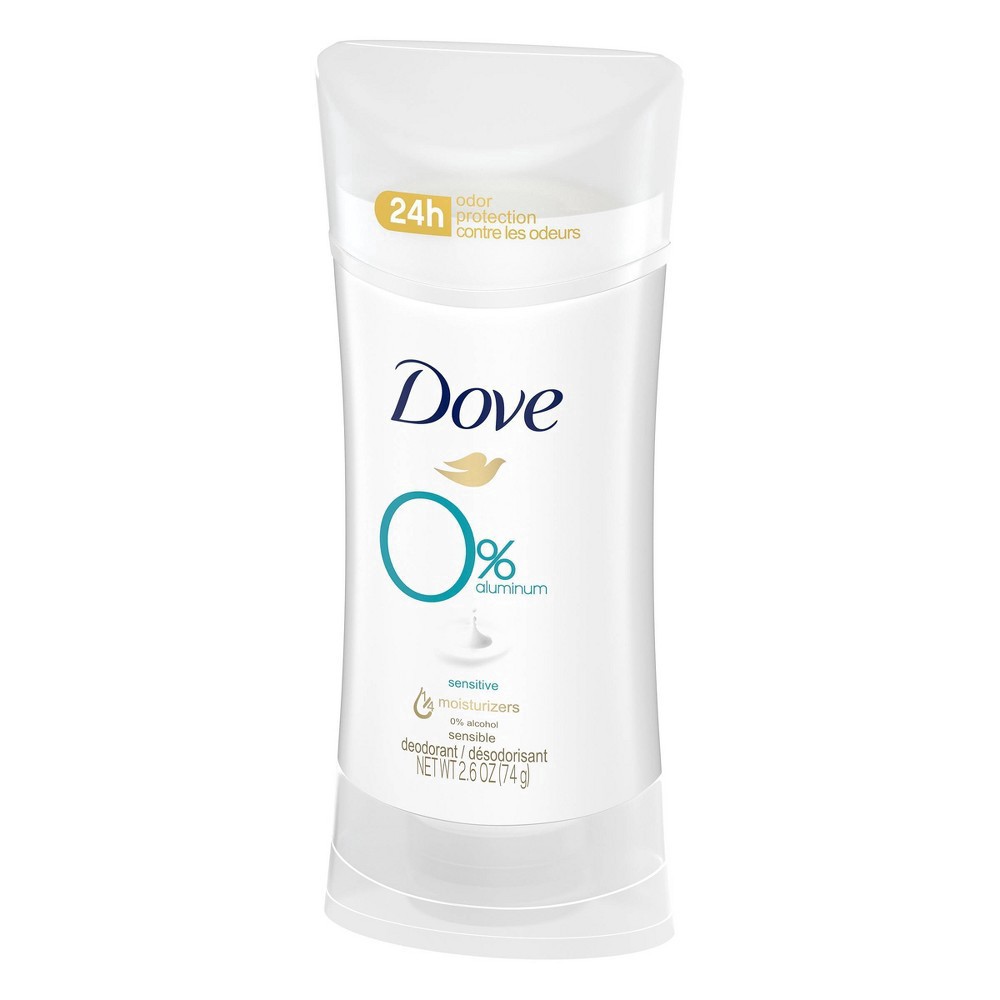 slide 10 of 81, Dove 0% Aluminum Deodorant Stick Sensitive, 2.6 oz1 Count, 2.6 oz