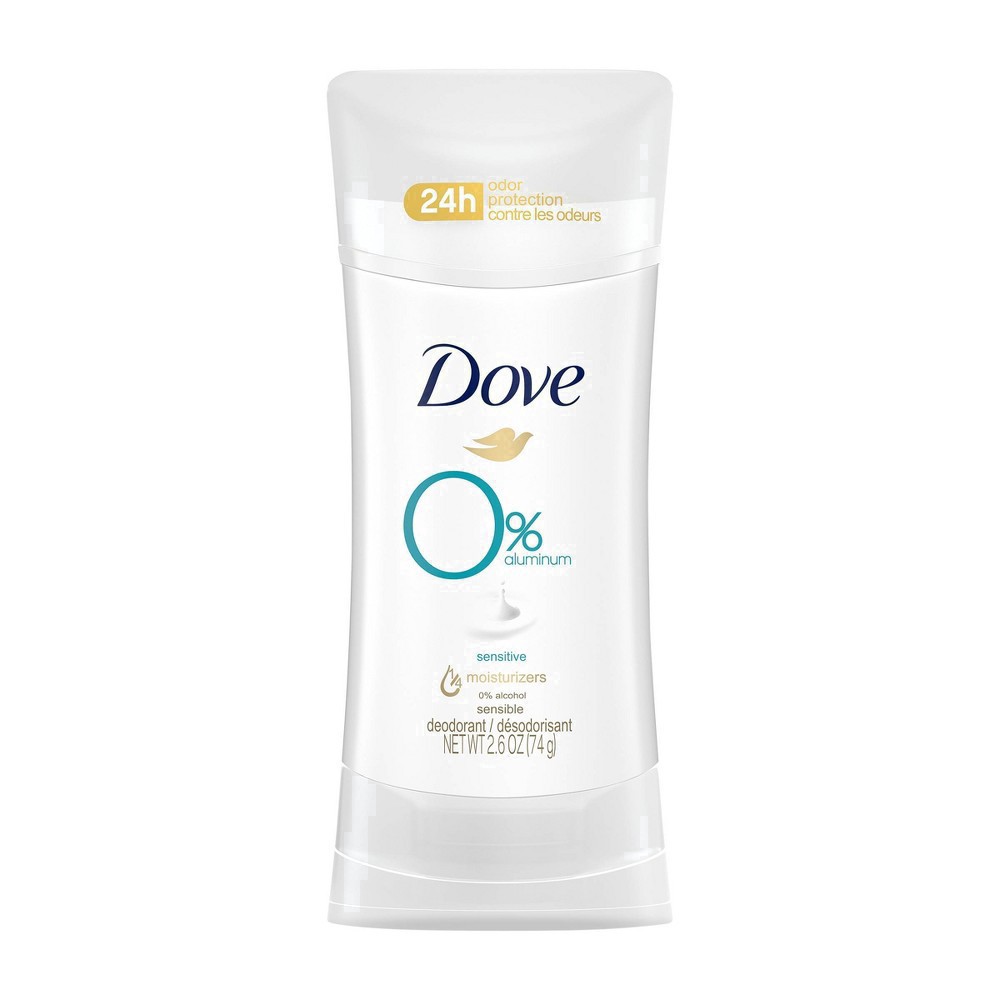 slide 11 of 81, Dove 0% Aluminum Deodorant Stick Sensitive, 2.6 oz1 Count, 2.6 oz