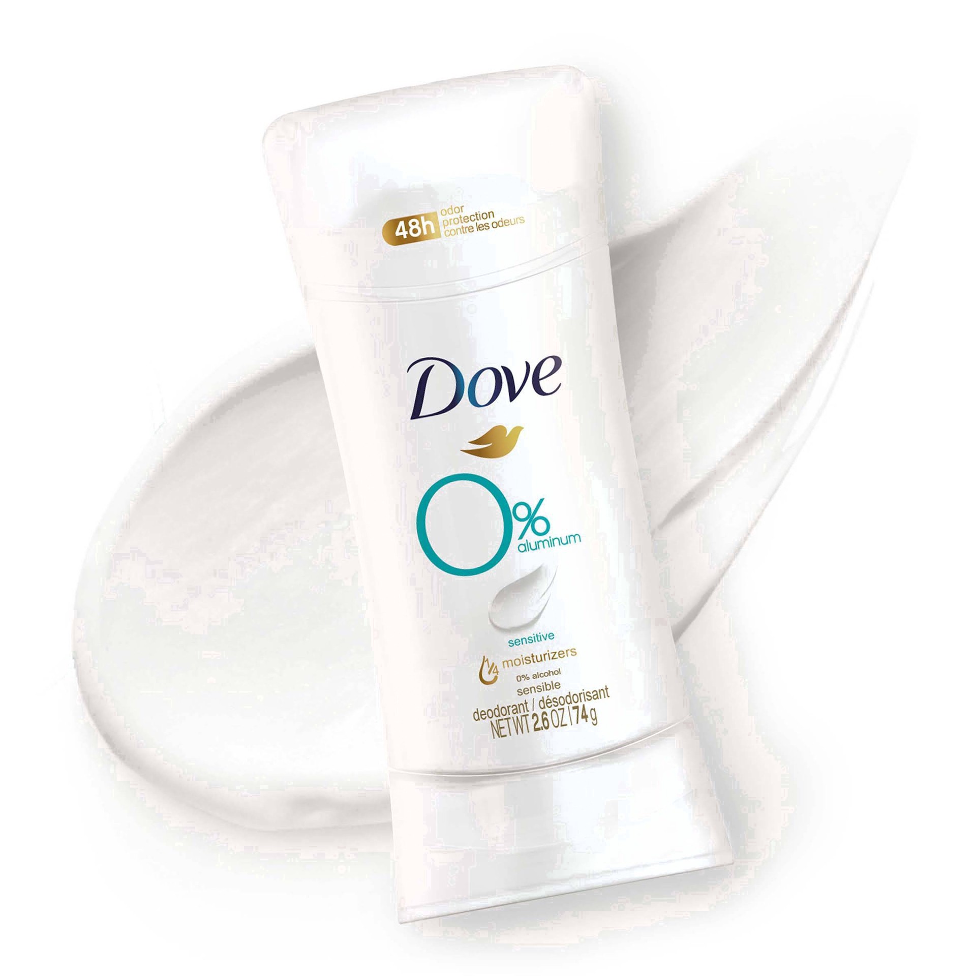 slide 45 of 81, Dove 0% Aluminum Deodorant Stick Sensitive, 2.6 oz1 Count, 2.6 oz