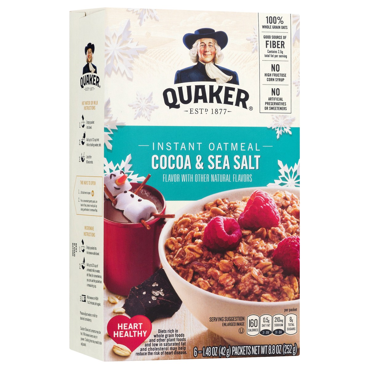 slide 5 of 10, Quaker Cocoa & Sea Salt Instant Oatmeal 6 ea, 6 ct