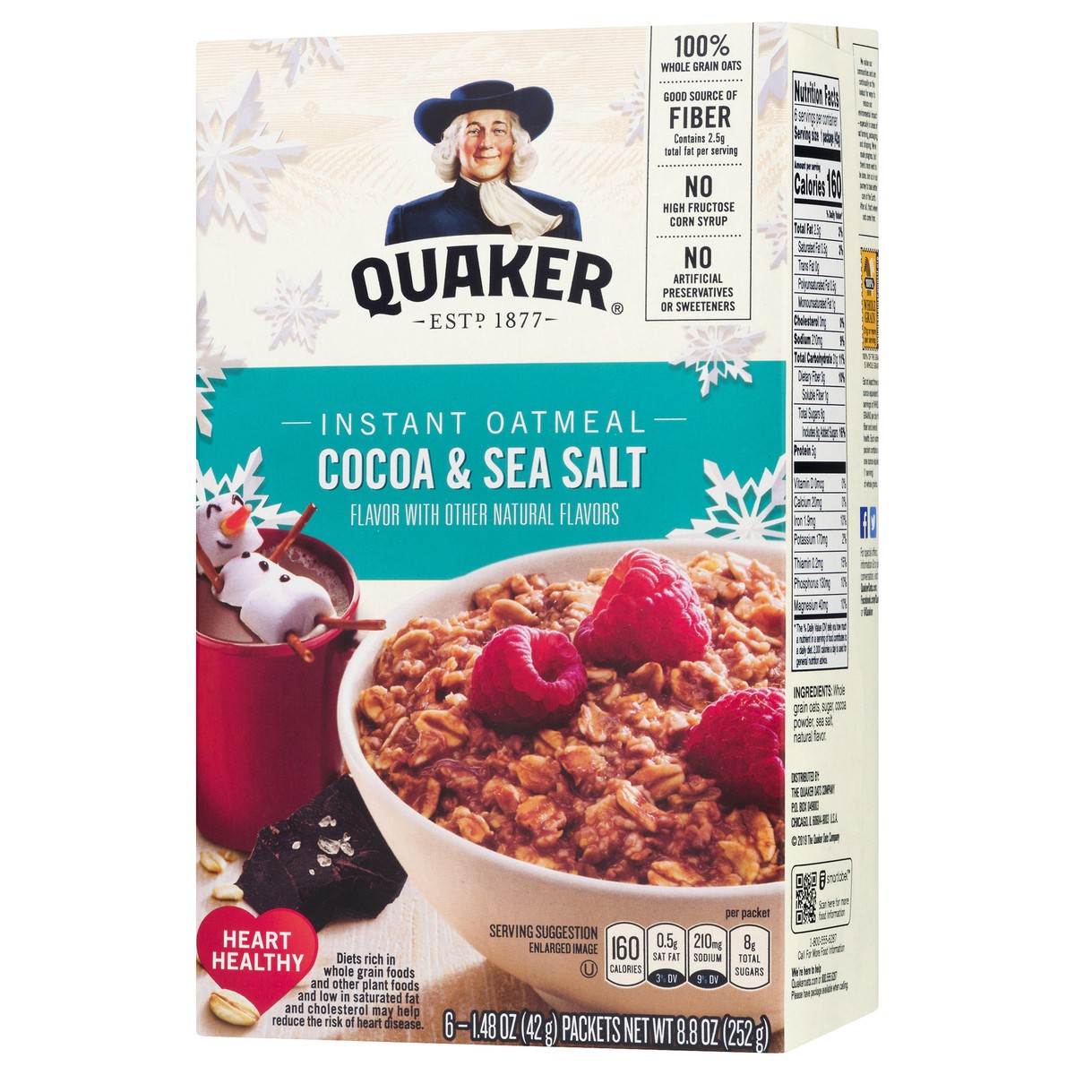 slide 6 of 10, Quaker Cocoa & Sea Salt Instant Oatmeal 6 ea, 6 ct