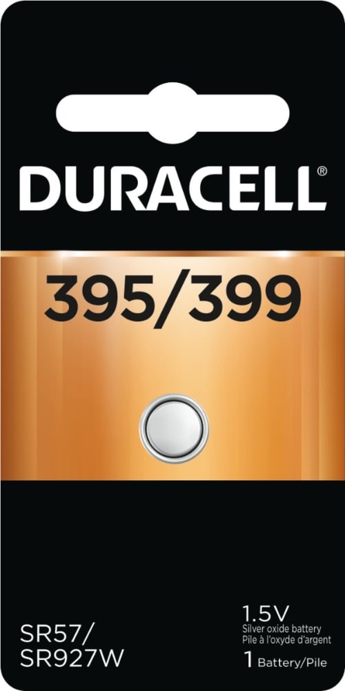 slide 1 of 1, Duracell 395/399 Silver Oxide Button Battery, 1 ct