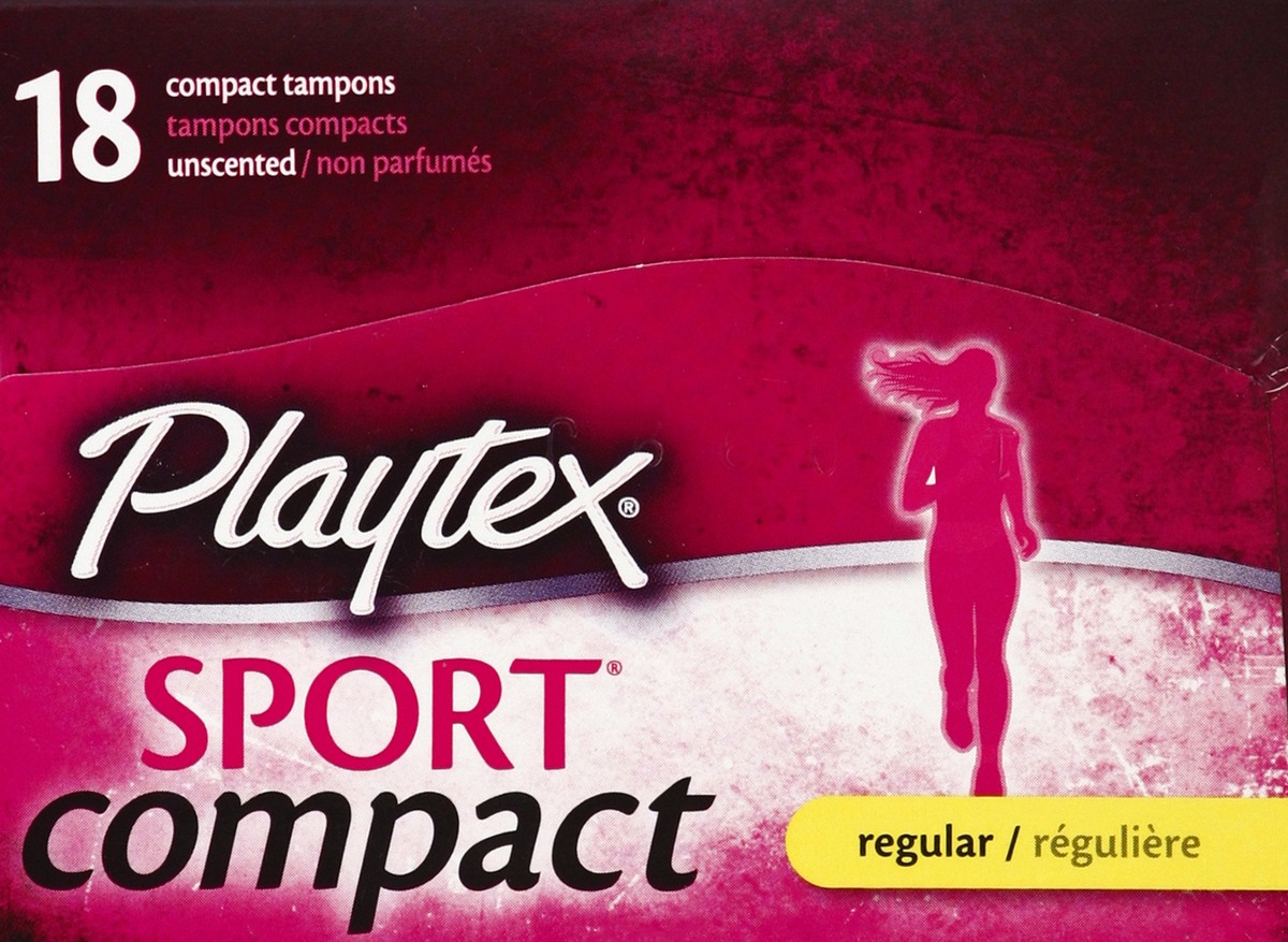 slide 5 of 5, Playtex Sport Regular Absorbency Compact Tampons, 18 Tampons, 18 ct