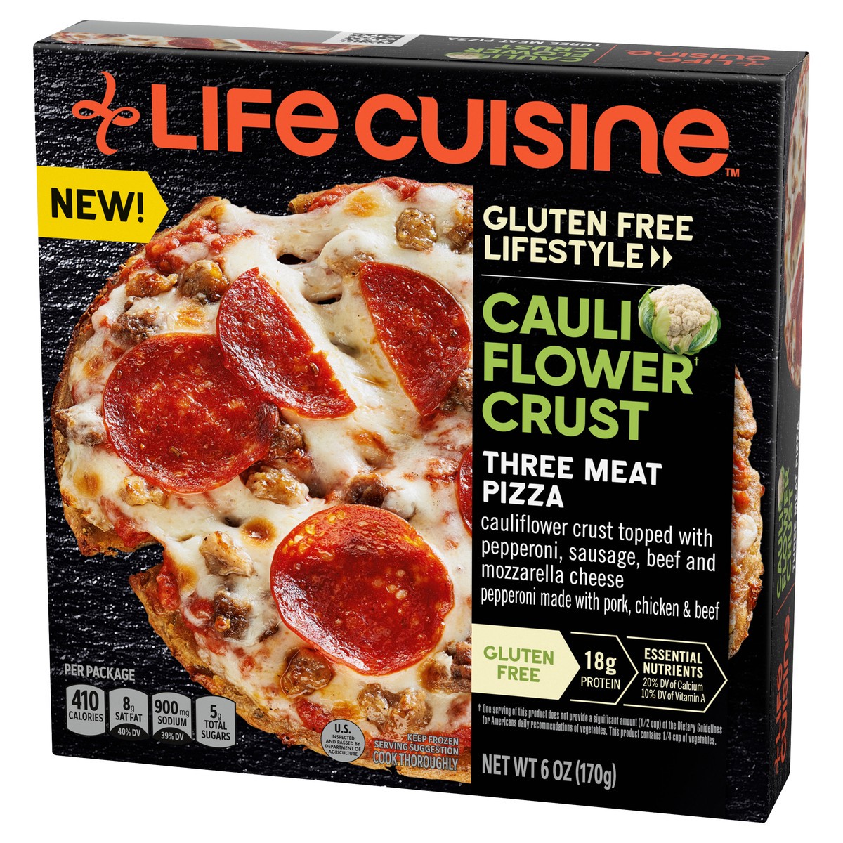 slide 3 of 13, Vital Pursuit Cauliflower Crust Three Meat Pizza, High Protein, Gluten Free, Portion Aligned Meal, Air Fryer Ready, 6.5oz, 6.5 oz