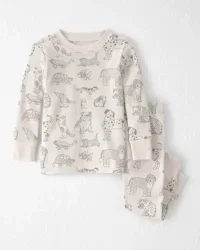Littleplanet Baby 2-Piece Organic Cotton Ribbed Pajama Set in Pet Print - 9M