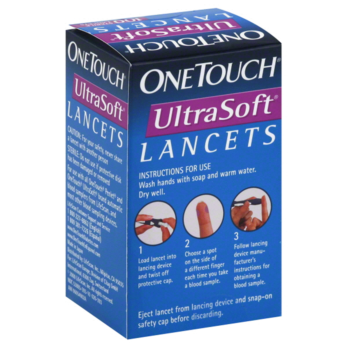 slide 1 of 1, One Touch UltraSoft Lancets, 100 ct