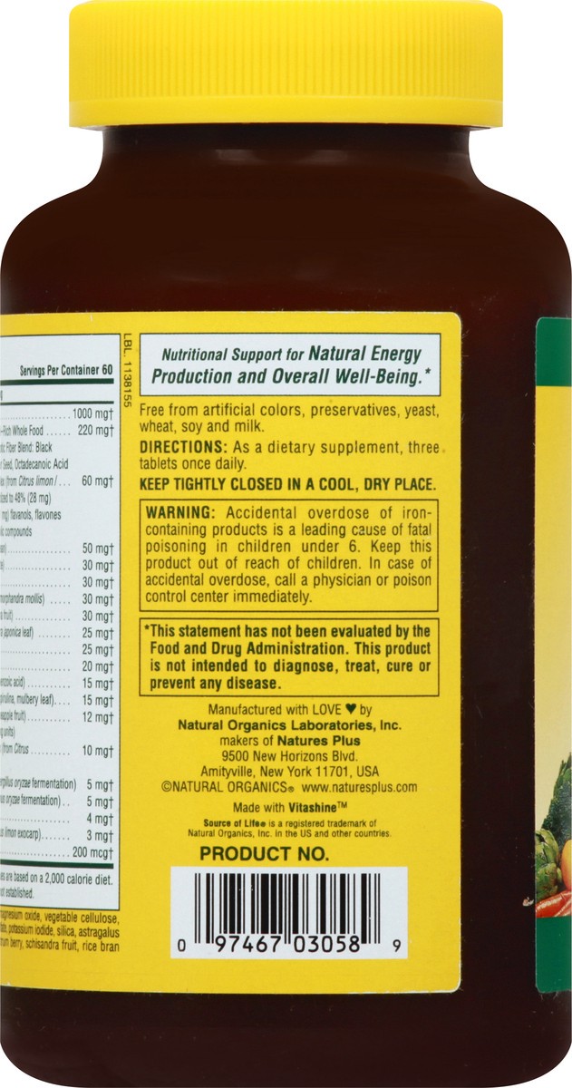 slide 7 of 12, Nature's Plus Source of Life Tablets Multi-Vitamin & Mineral Supplement 180 ea, 180 ct