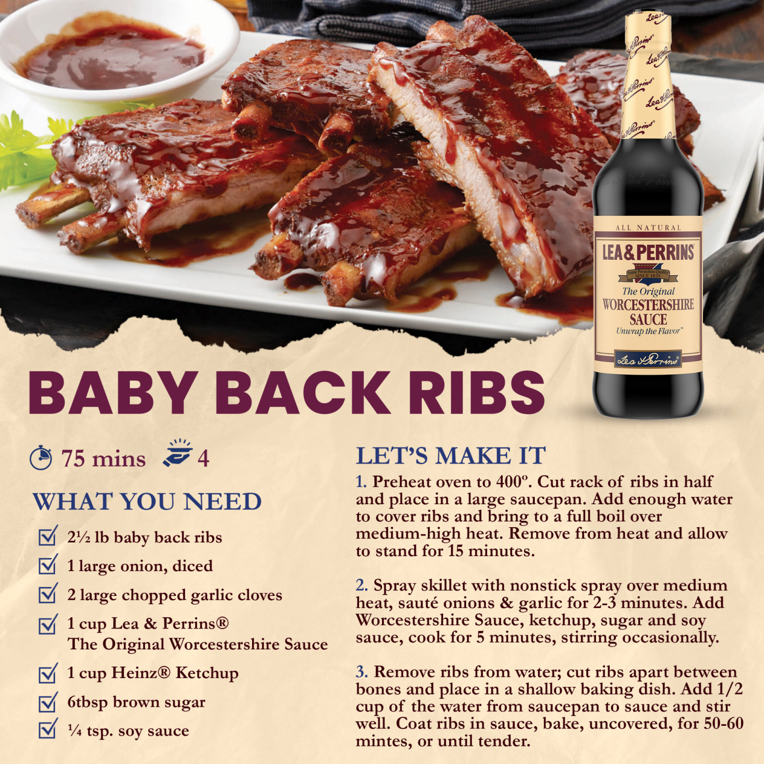 slide 8 of 8, Lea & Perrins The Original Worcestershire Sauce, 15 fl oz Bottle, 10 fl oz