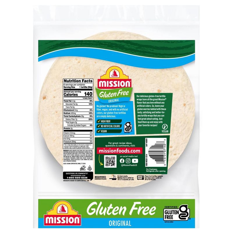 slide 2 of 9, Mission Taco Size Gluten Free Tortillas - 10.5oz/6ct, 6 ct; 10.5 oz