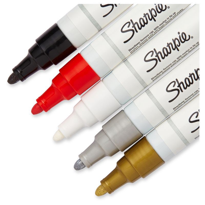 slide 3 of 5, Sharpie 5pk Oil-Based Paint Markers Medium Tip, 5 ct