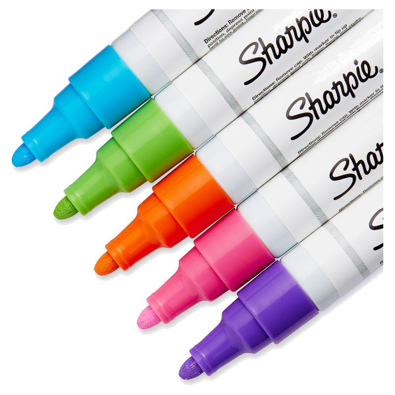 slide 3 of 4, Sharpie 5pk Oil-Based Paint Markers Medium Tip Bright Colors, 5 ct