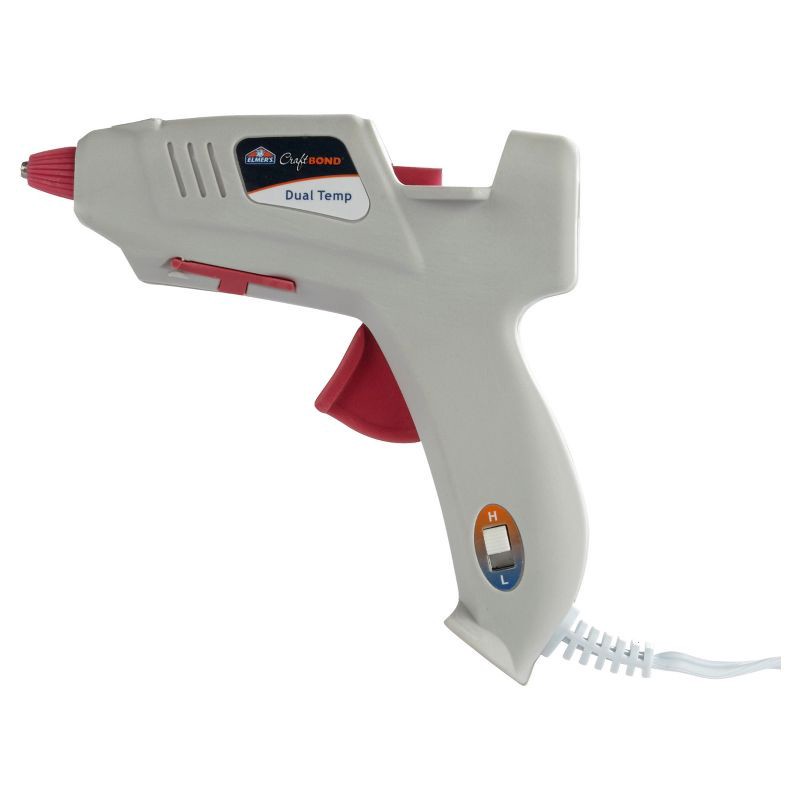 slide 2 of 6, Elmer's Craft Bond Mini Glue Gun Dual Temp: Multicolor Hot Glue Gun, Low/High Temp, Plastic & Metal, 6.25" Length, 1 ct
