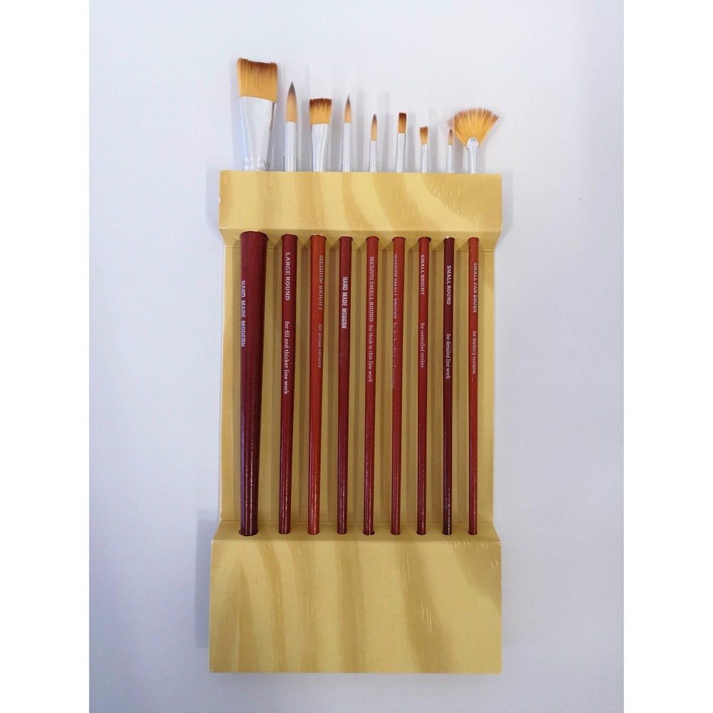 slide 2 of 3, Hand Made Modern - Watercolor Brushes, 9 ct