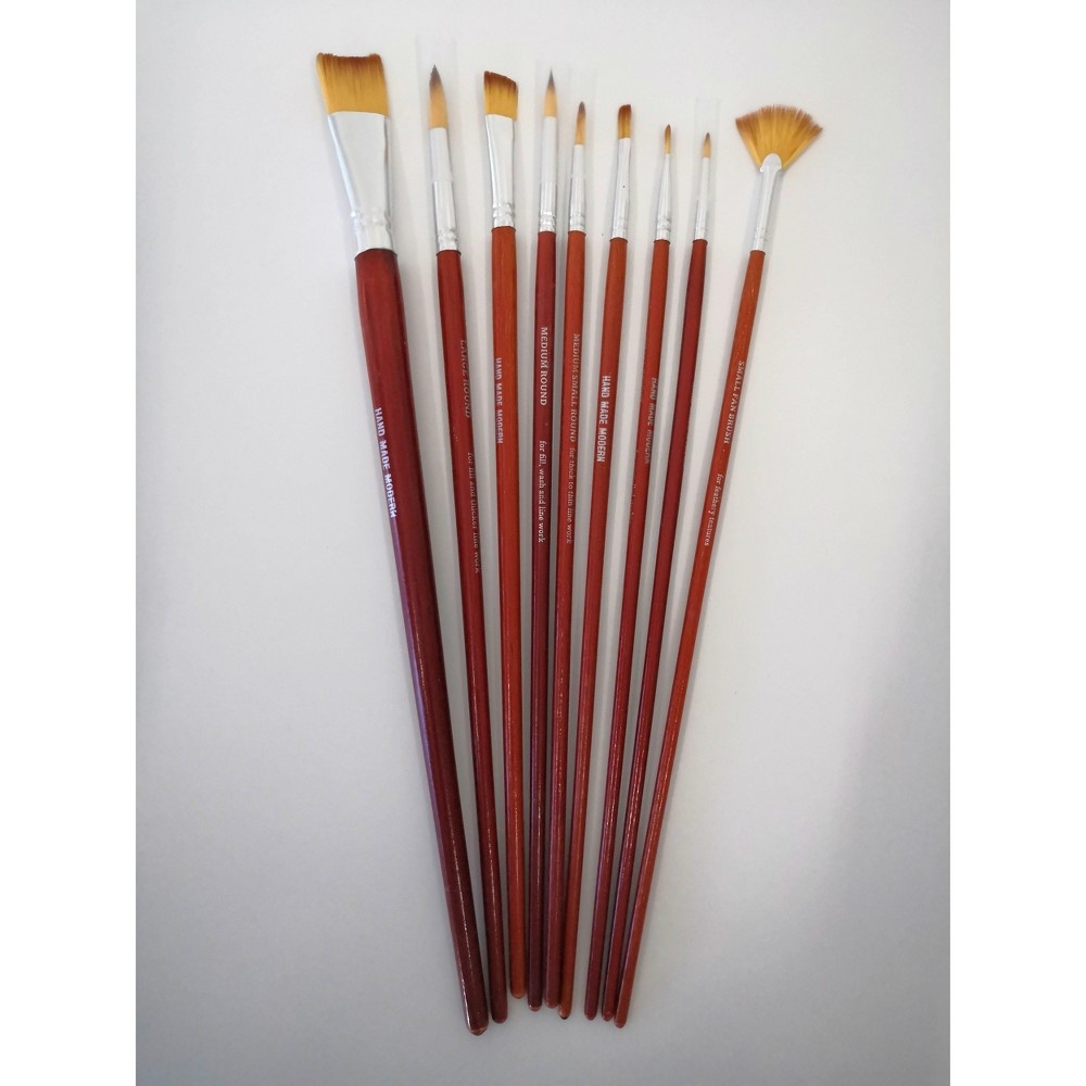 slide 3 of 3, Hand Made Modern - Watercolor Brushes, 9 ct