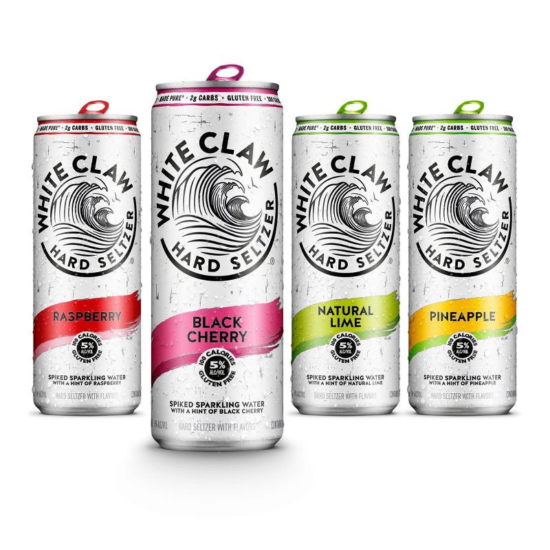 slide 3 of 9, White Claw Hard Seltzer Variety Pack - 12pk/12 fl oz Slim Cans, 12 ct; 12 fl oz