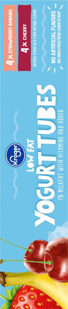 slide 3 of 4, Kroger Strawberry Banana And Cherry Yogurt Tubes, 16 oz