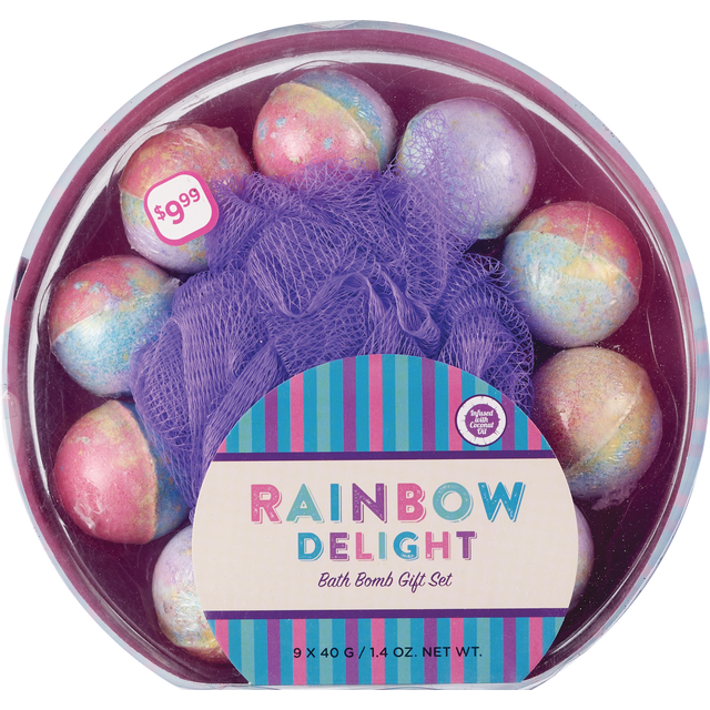 slide 1 of 1, Rainbow Delight Bath Bomb W Spng, 1 ct